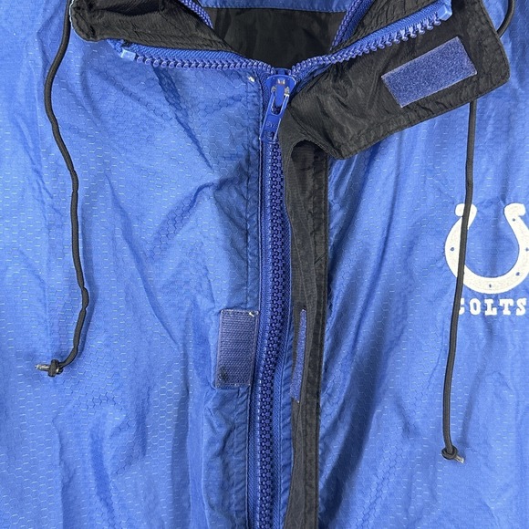 Indianapolis Colts Pro Player Color Block Windbreaker Jacket 90s L Blue - Picture 7 of 10